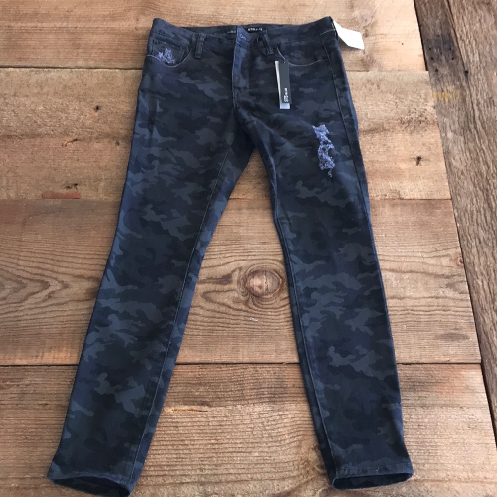 STS Blue- Grey/Black Camo Skinny Jeans
